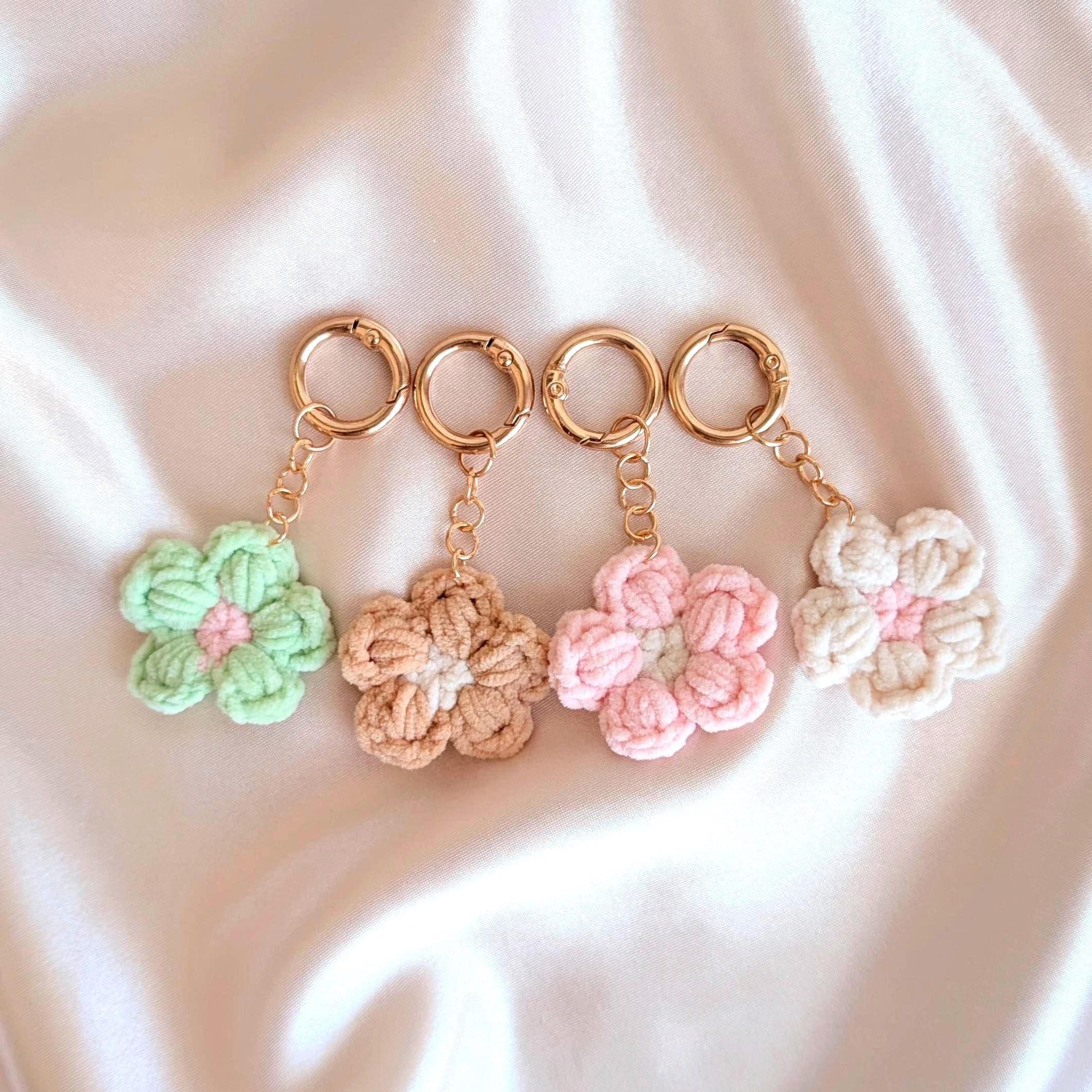 The Petal Charm | Crochet Flower Handmade Keychain Bag Charm